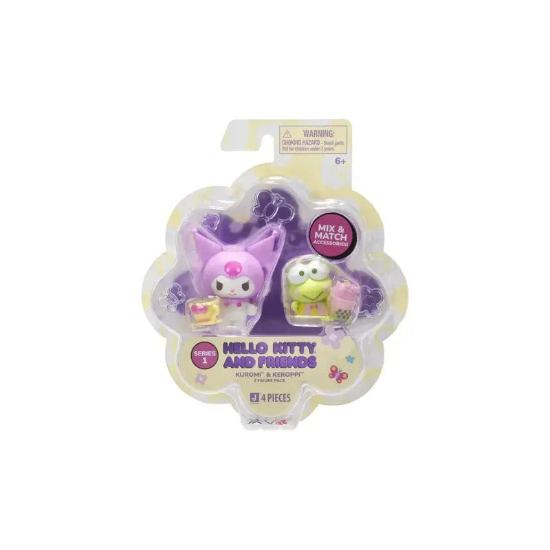 Pack De 2 Figuras Kuromi Y Keroppi Con Accesorios, Original