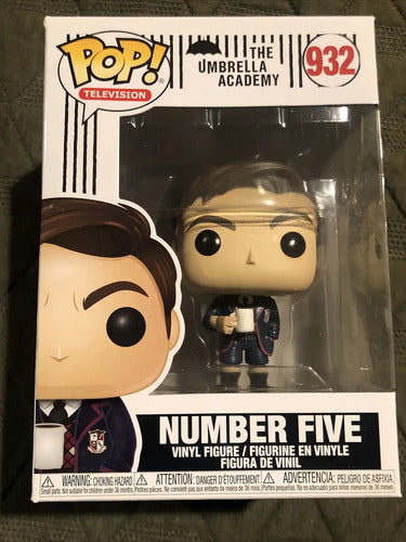 Funko Pop Number Five #932 Umbrella Academy Serie Netflix Color Número 5 Con Taza De Café