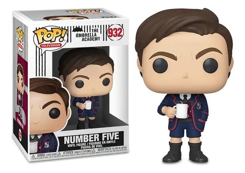 Funko Pop Number Five #932 Umbrella Academy Serie Netflix Color Número 5 Con Taza De Café