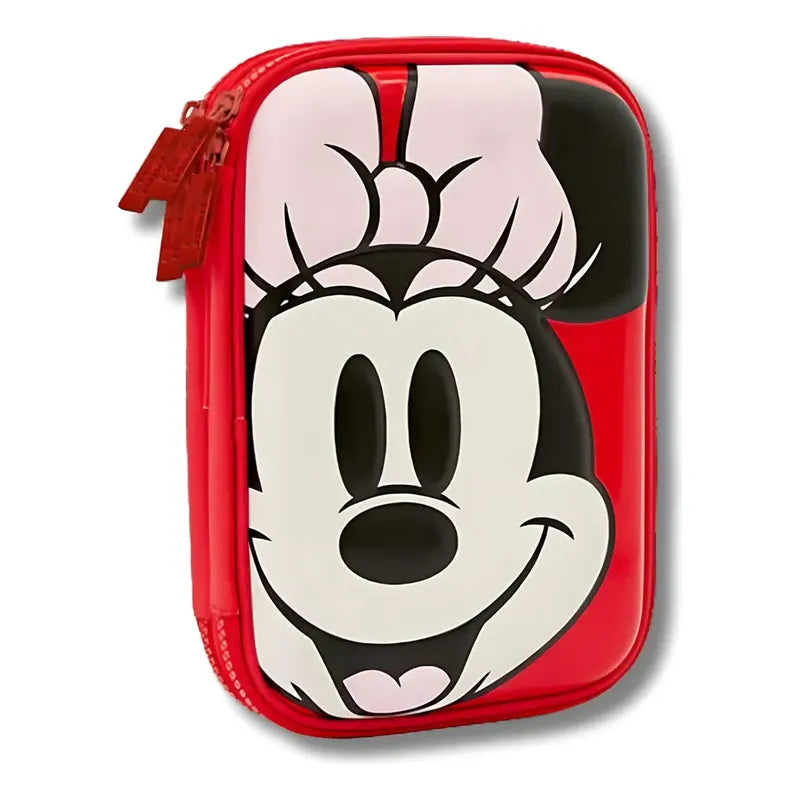 Estuche Minnie Escolar Doble Eva Disney Doble Compartimiento Rojo Minnie