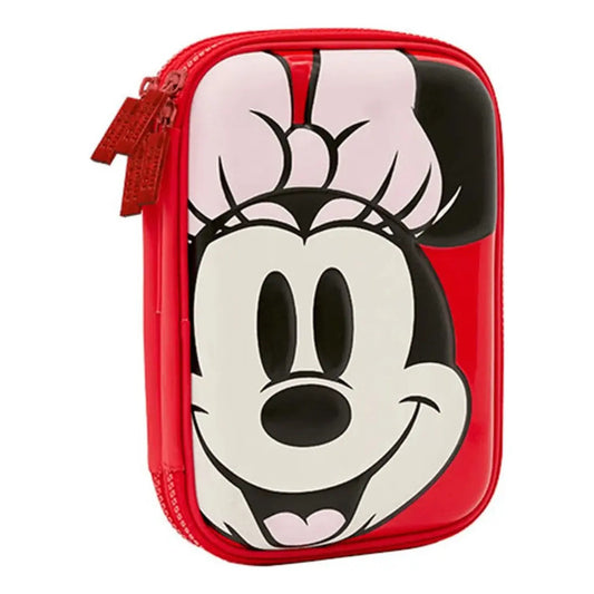 Cartuchera Canopla Eva Doble Minnie Mouse Color Rojo